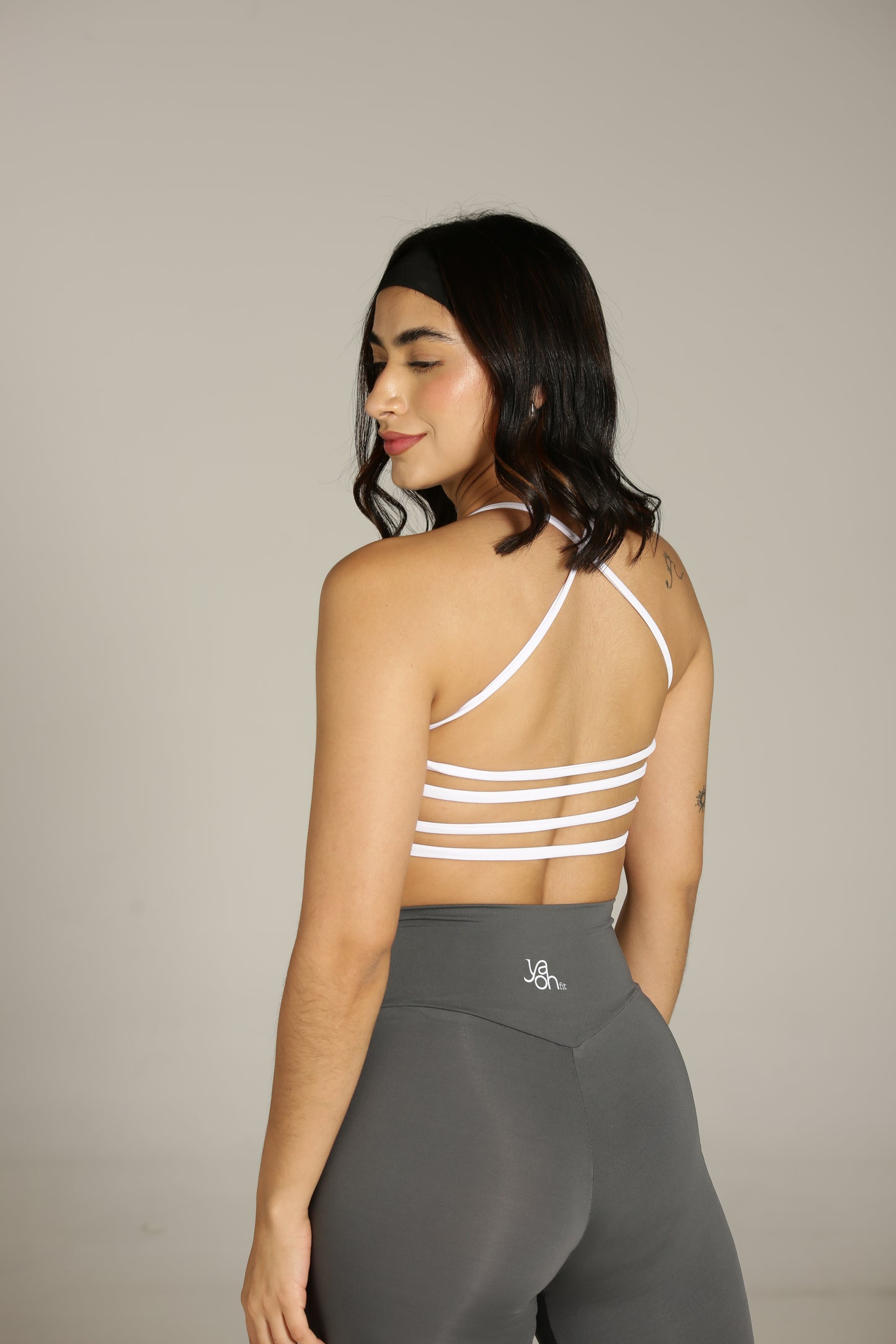 Top básico tiras cruzadas - Soporte medio Blanco