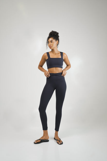 Top con escote cuadrado | Negro