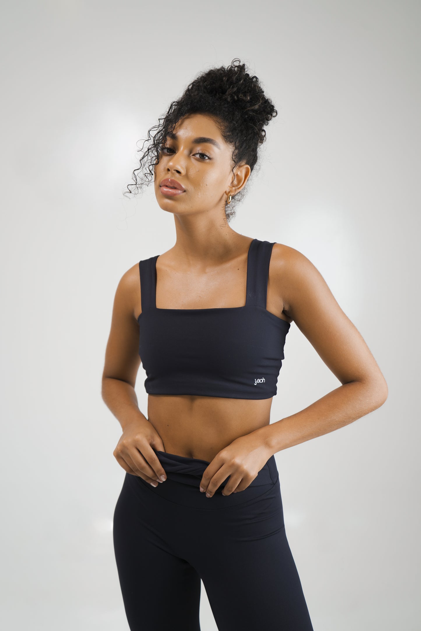 Top con escote cuadrado | Negro