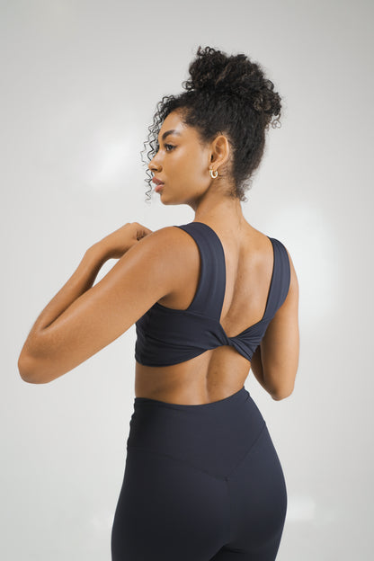 Top con escote cuadrado | Negro